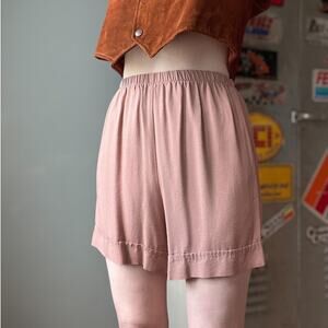 Vintage 80s High Waist Rayon Shorts | Bias Cut Wide Leg | USA Made | S–M